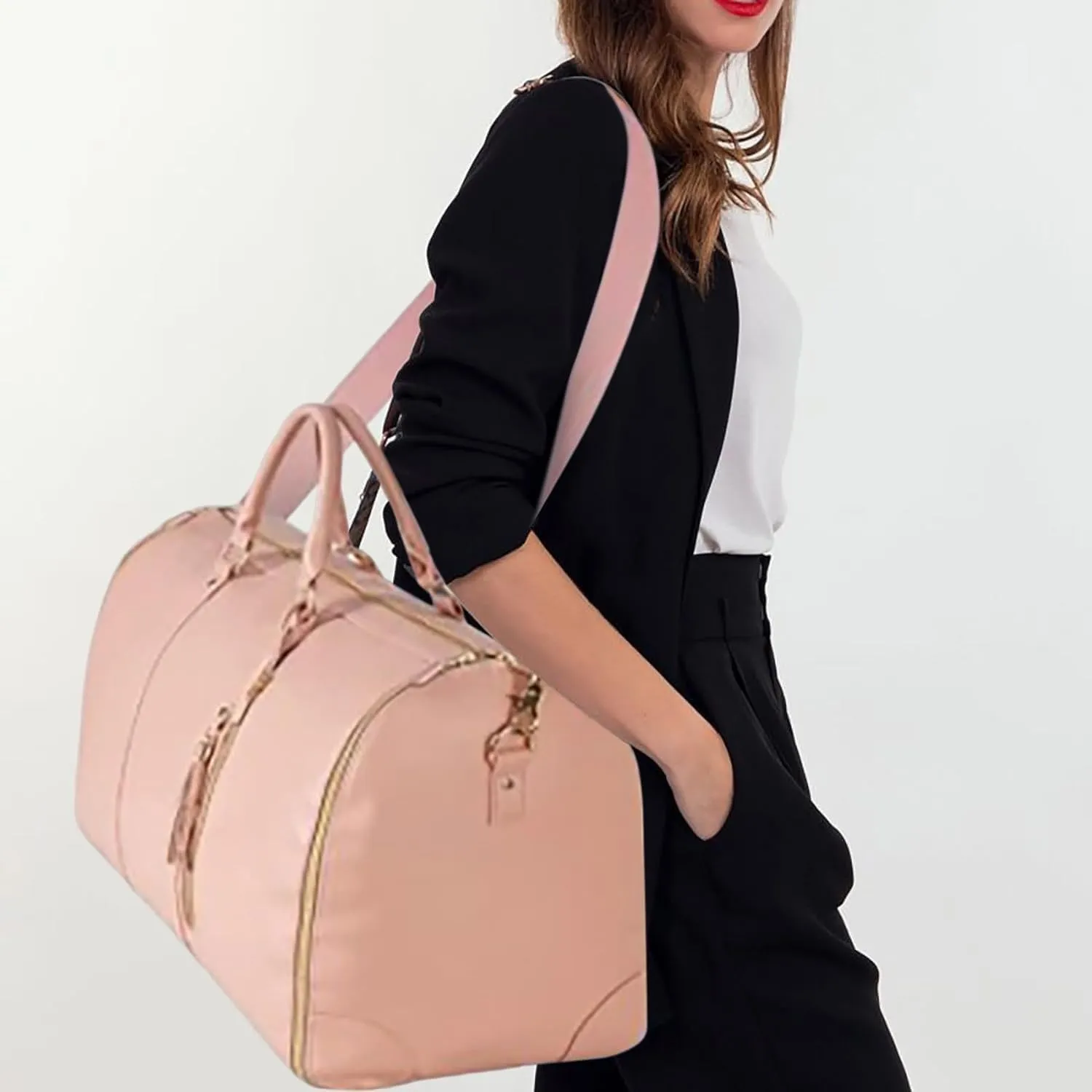 Zentotex Foldable Travel Bag, Zentotex Deluxe Foldable Travel Bag, High Capacity Folding Suit Luggage (PINK)