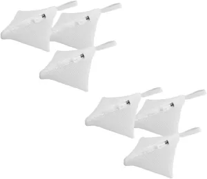Zerodeko 2sets 3pcs Polyester Mesh Laundry Bags Triangular Zippered Wash Pouches for Small Socks Underwear and Breathable Wash Bags Prevent Tangles Protect Garments 3pcs*2