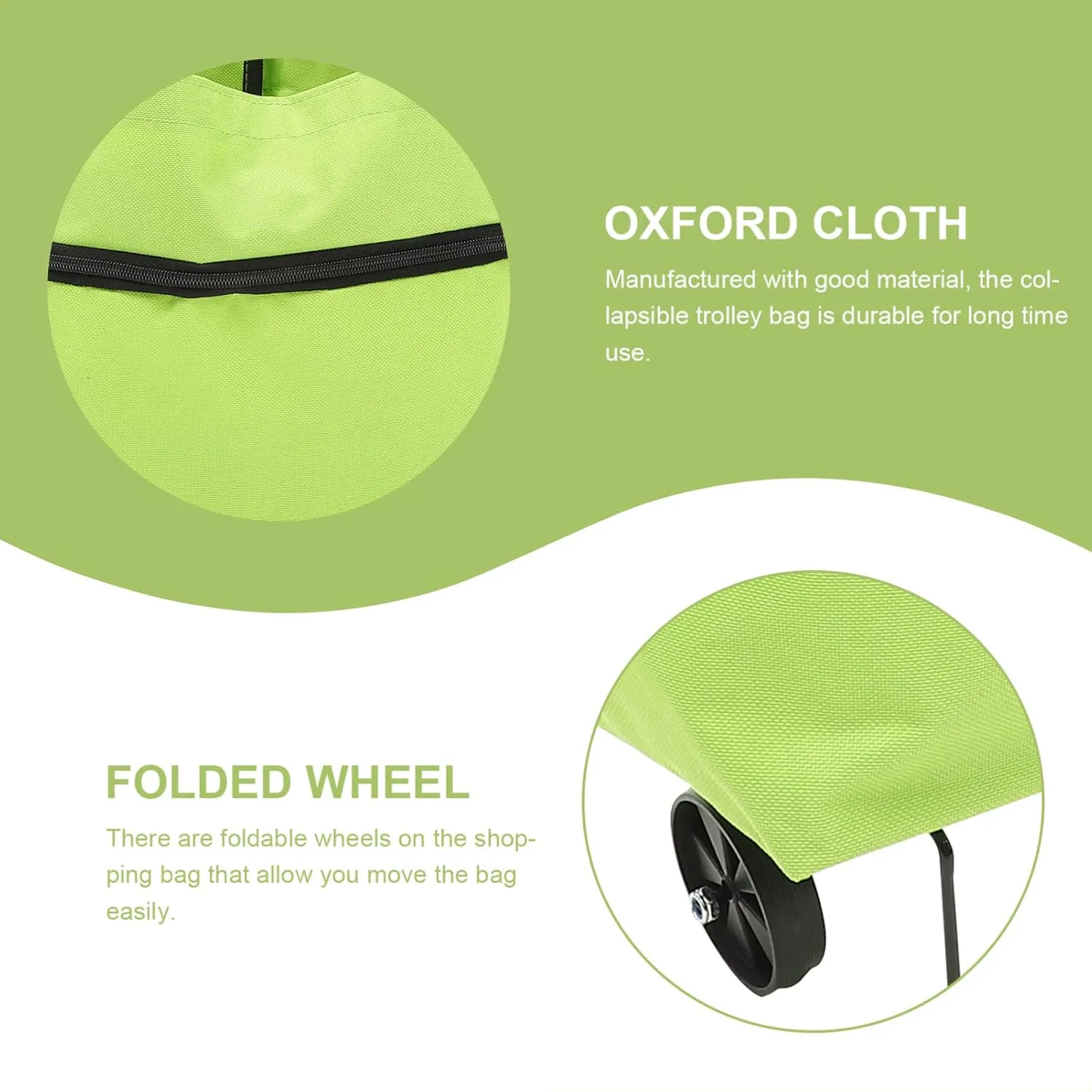Zerodeko Dorm Room Essentials Dorm Room Essentials Collapsible Trolley Bags Folding Shopping Bag Fabric Reusable Tote Bags with Wheels for Mom Grandma Bag Laundry Bag