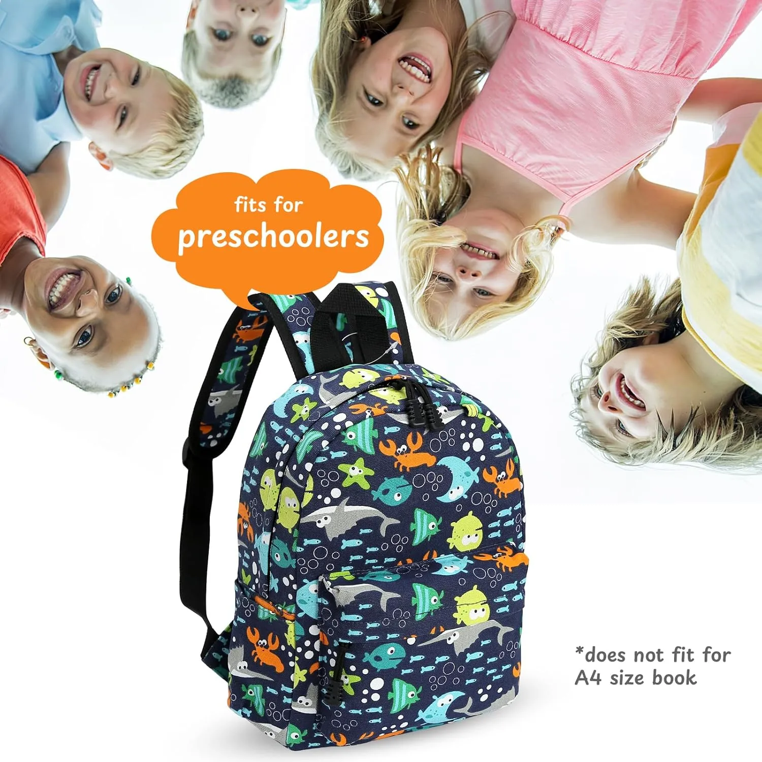 Zicac Children's Cute Canvas Backpacks Toddler Backpack (M, Blue)