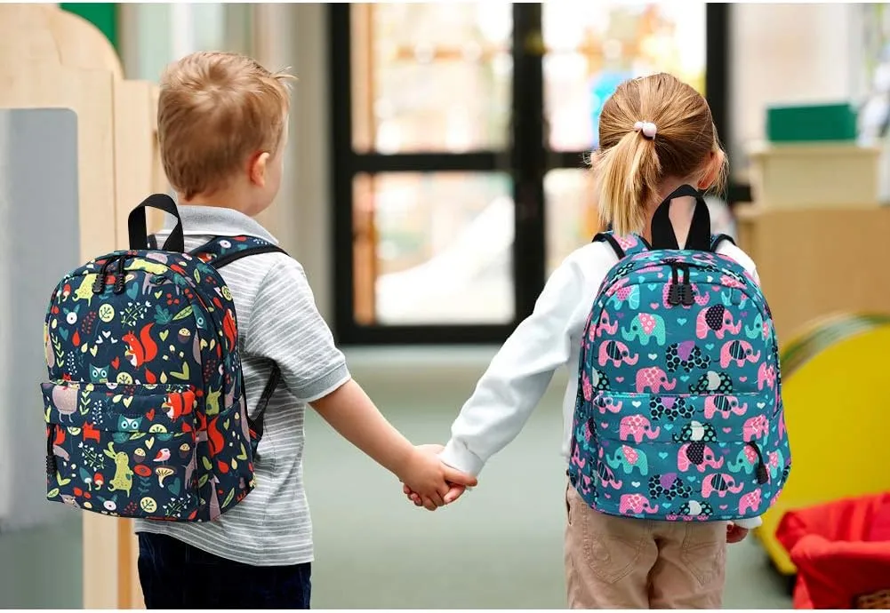 Zicac Children's Cute Canvas Backpacks Toddler Backpack (M/Age 3-5 Years, Lake Blue)