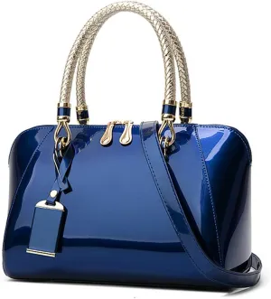 ZiMing Glossy Patent Leather Handbags for Women Top Handle Purse Satchel Bag Stylish Handbag Medium Tote Bags Shoulder Bag