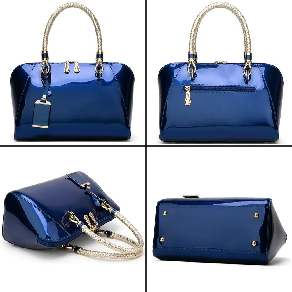 ZiMing Glossy Patent Leather Handbags for Women Top Handle Purse Satchel Bag Stylish Handbag Medium Tote Bags Shoulder Bag