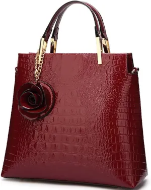 ZiMing Womens Handbags Glossy Patent Leather Top Handle Handbag Tote Bags Satchel Ladies Premium Shoulder Bag Crossbody Bag