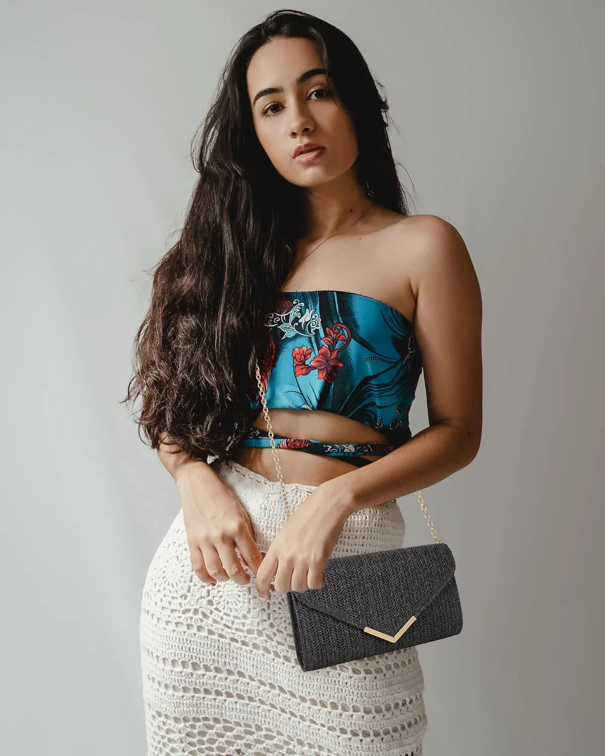 ZLM BAG US Straw Clutch Purses Envelope Evening Bag Raffia Rattan Woven Beach Handbag Summer Chain Crossbody Shoulder Bag