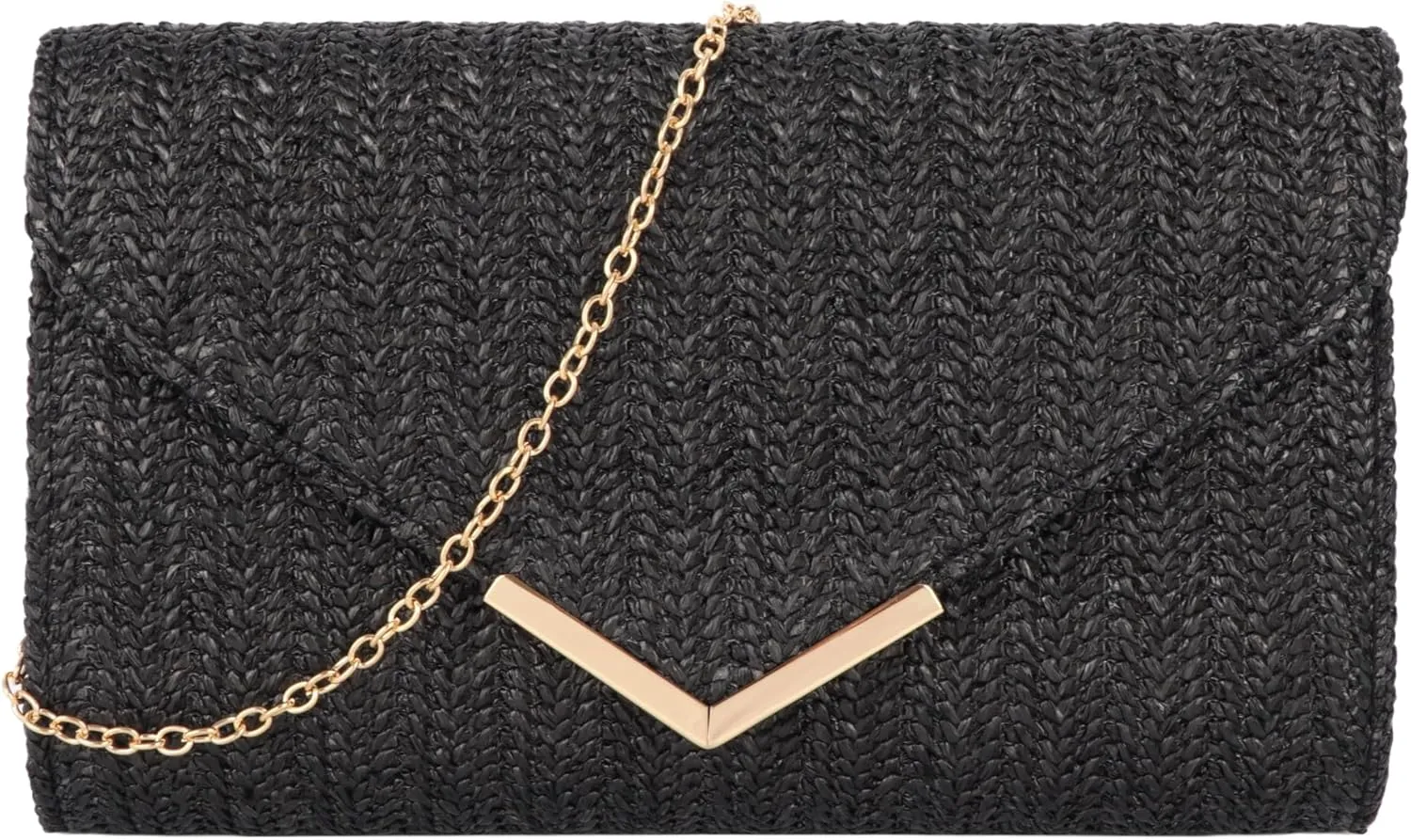ZLM BAG US Straw Clutch Purses Envelope Evening Bag Raffia Rattan Woven Beach Handbag Summer Chain Crossbody Shoulder Bag